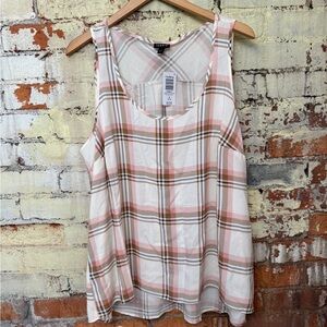 Torrid Pink and Cream Plaid Tank Top
